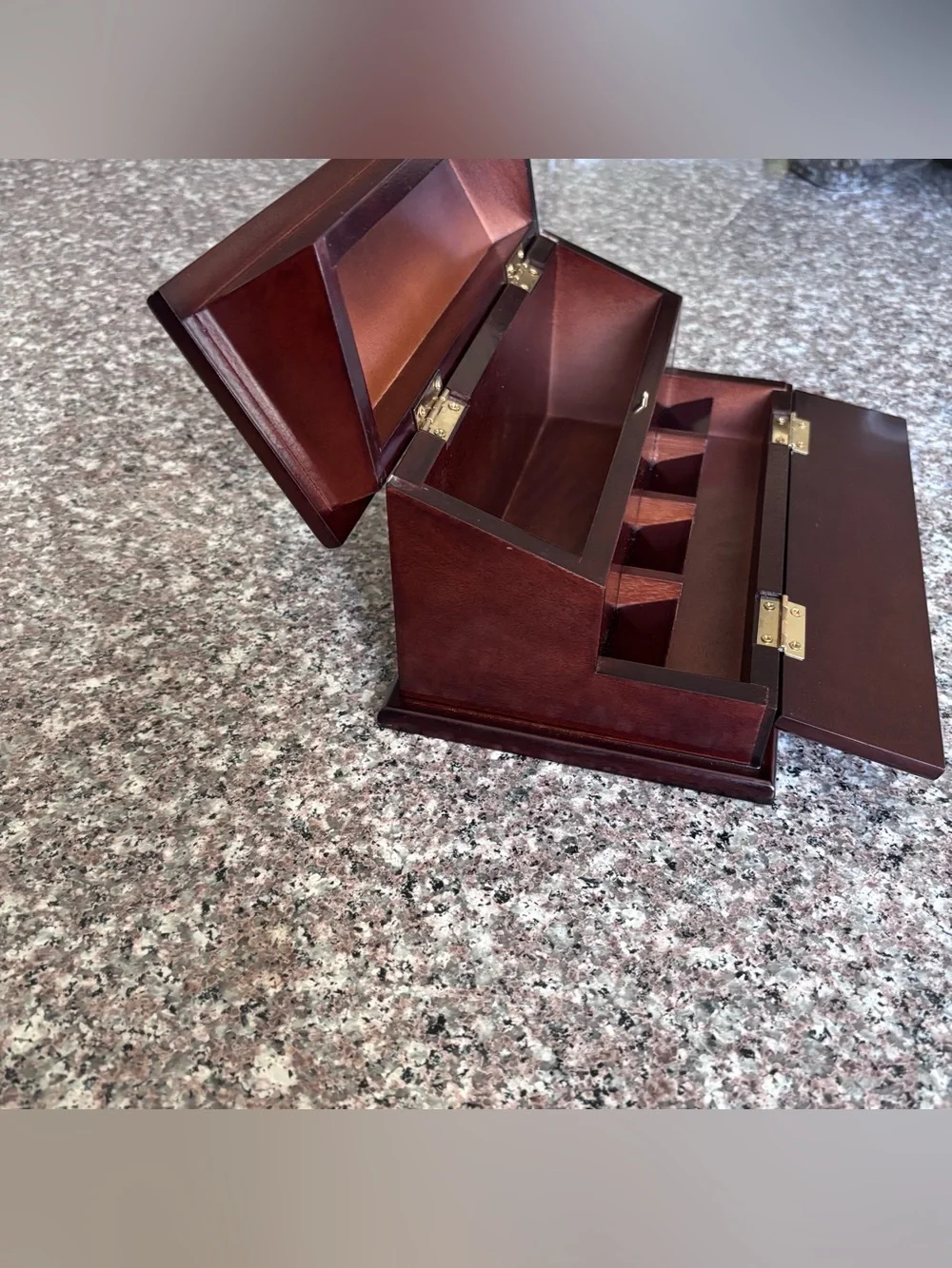 Classic Wood Jewelry Organizer in Dark Cherry Finish